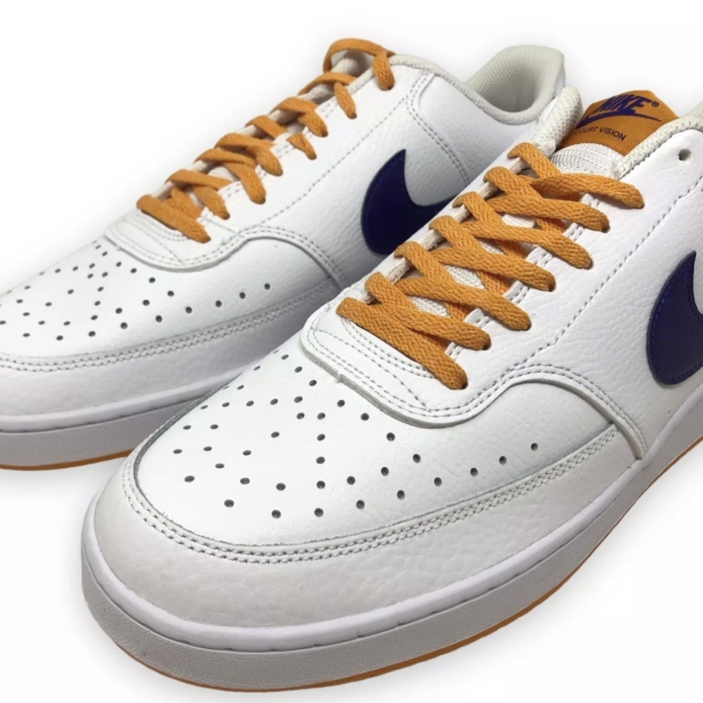 Nike Court Vision Low NBA 'Lakers' Mens Shoes White/Purple-Gold Size 9.5
